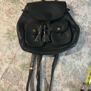 Vintage Dooney & Burke Black Leather Backpack